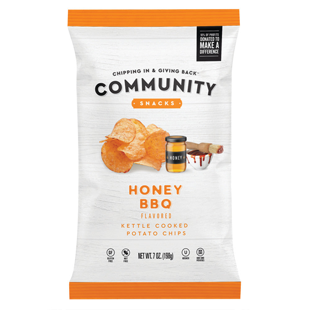 Wholesale Community Snacks Honey Bbq Kettle Cooked Potato Chips 2 Oz Bag-20ct Case Bulk