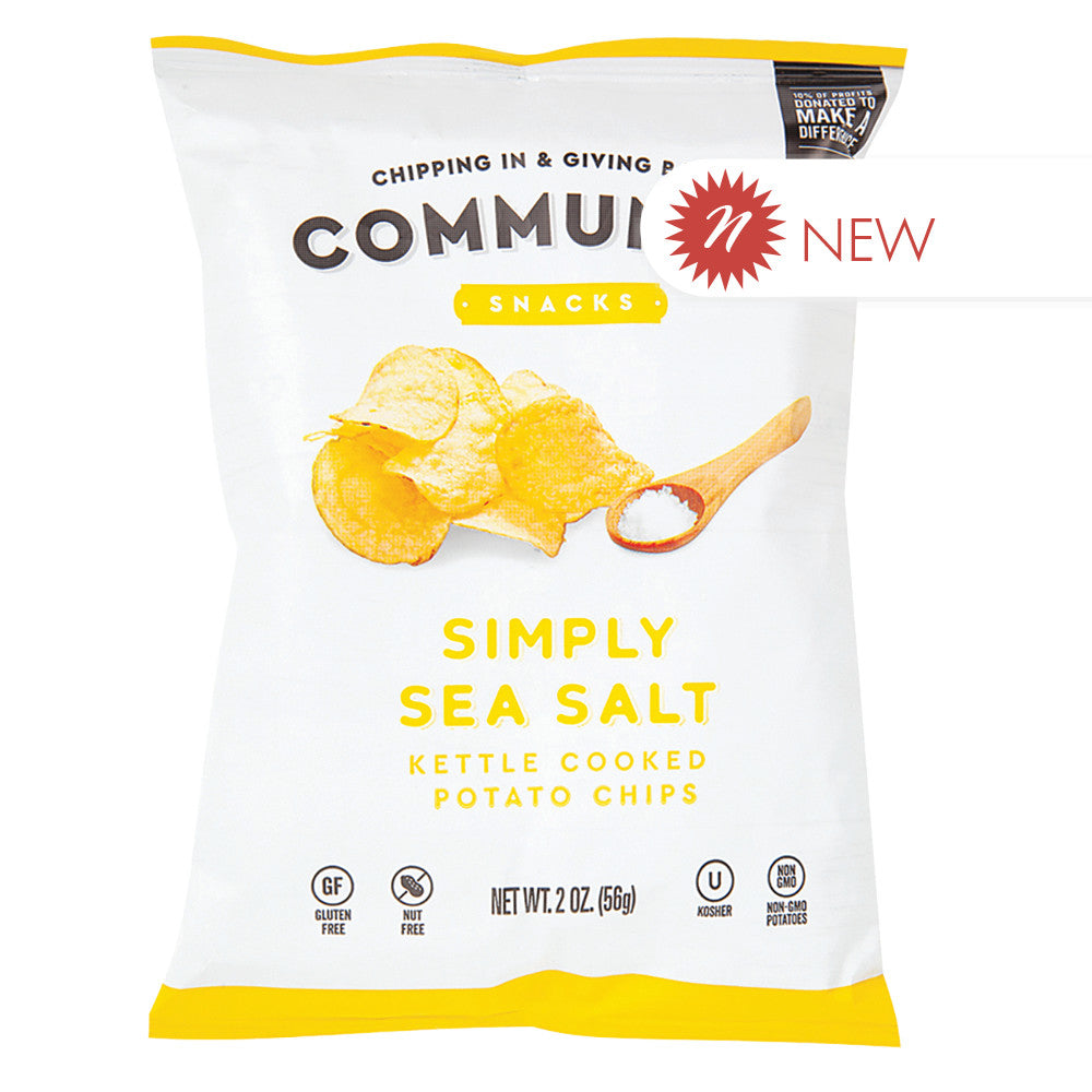 Wholesale Community Snacks - Simply Sea Salt Chips - 2Oz Bulk