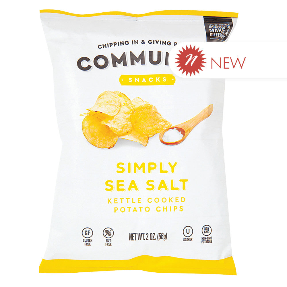 Wholesale Community Snacks - Simply Sea Salt Chips - 2Oz- Bulk