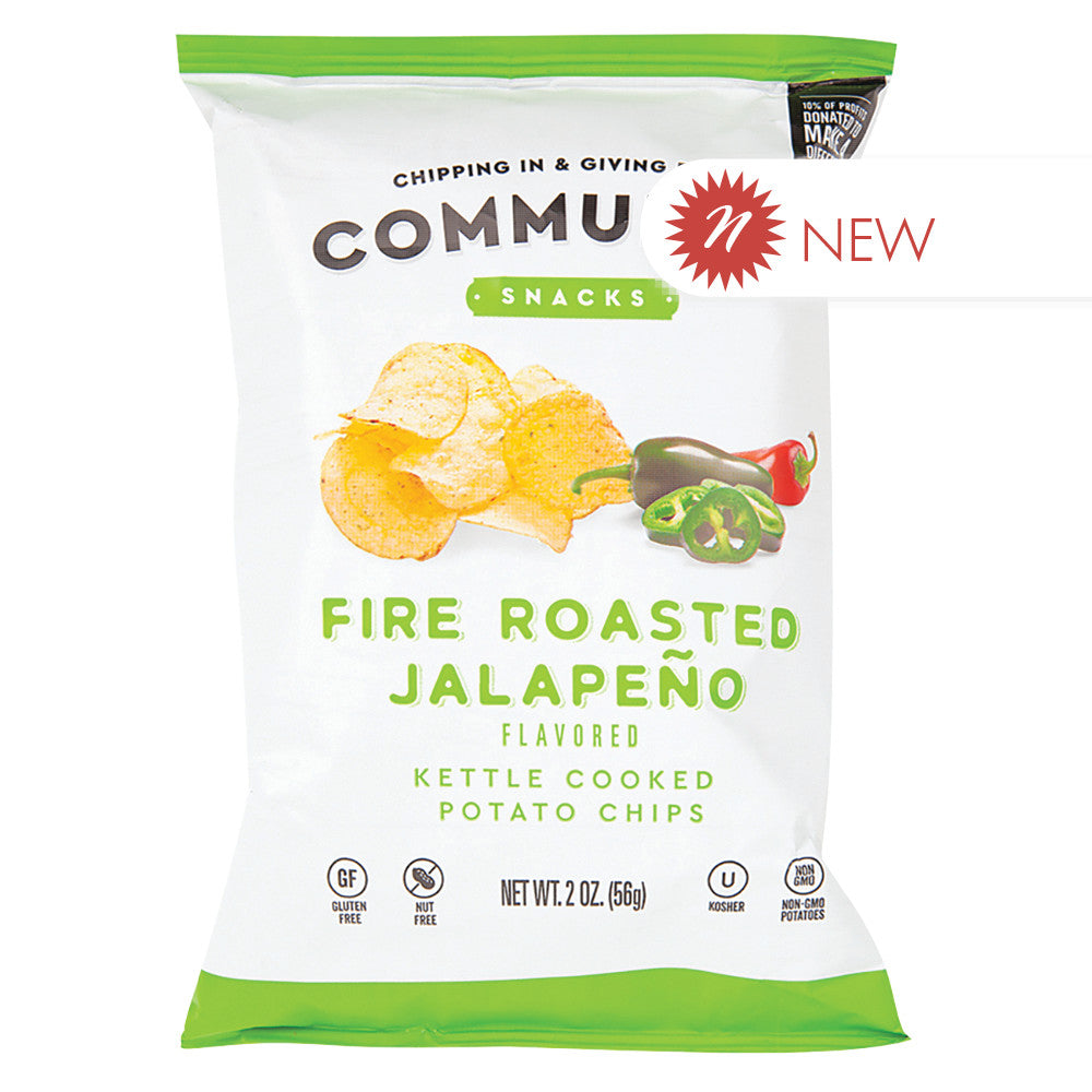 Wholesale Community Snacks Fire Roasted Jalapeno Chips 2 Oz Bag Bulk