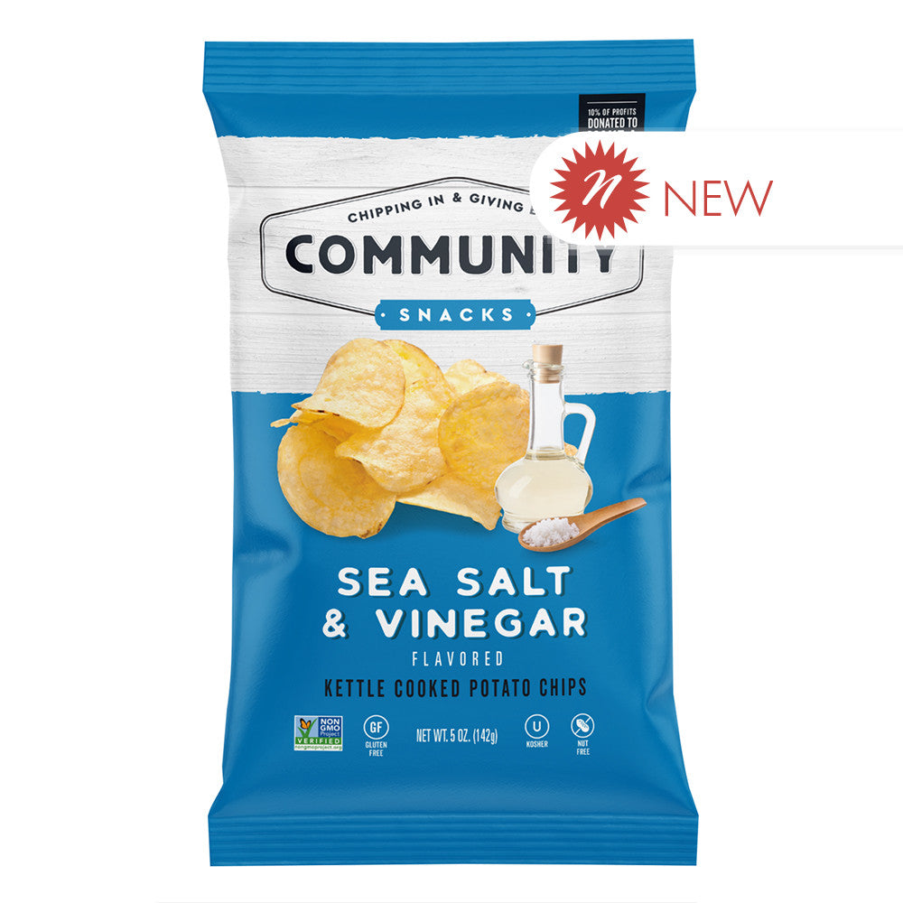 Wholesale Community Snacks Sea Salt & Vinegar Chips 5 Oz Bag Bulk