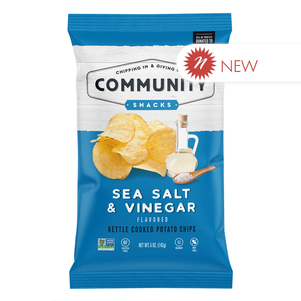 Wholesale Community Snacks Sea Salt & Vinegar Chips 5 Oz Bag- Bulk