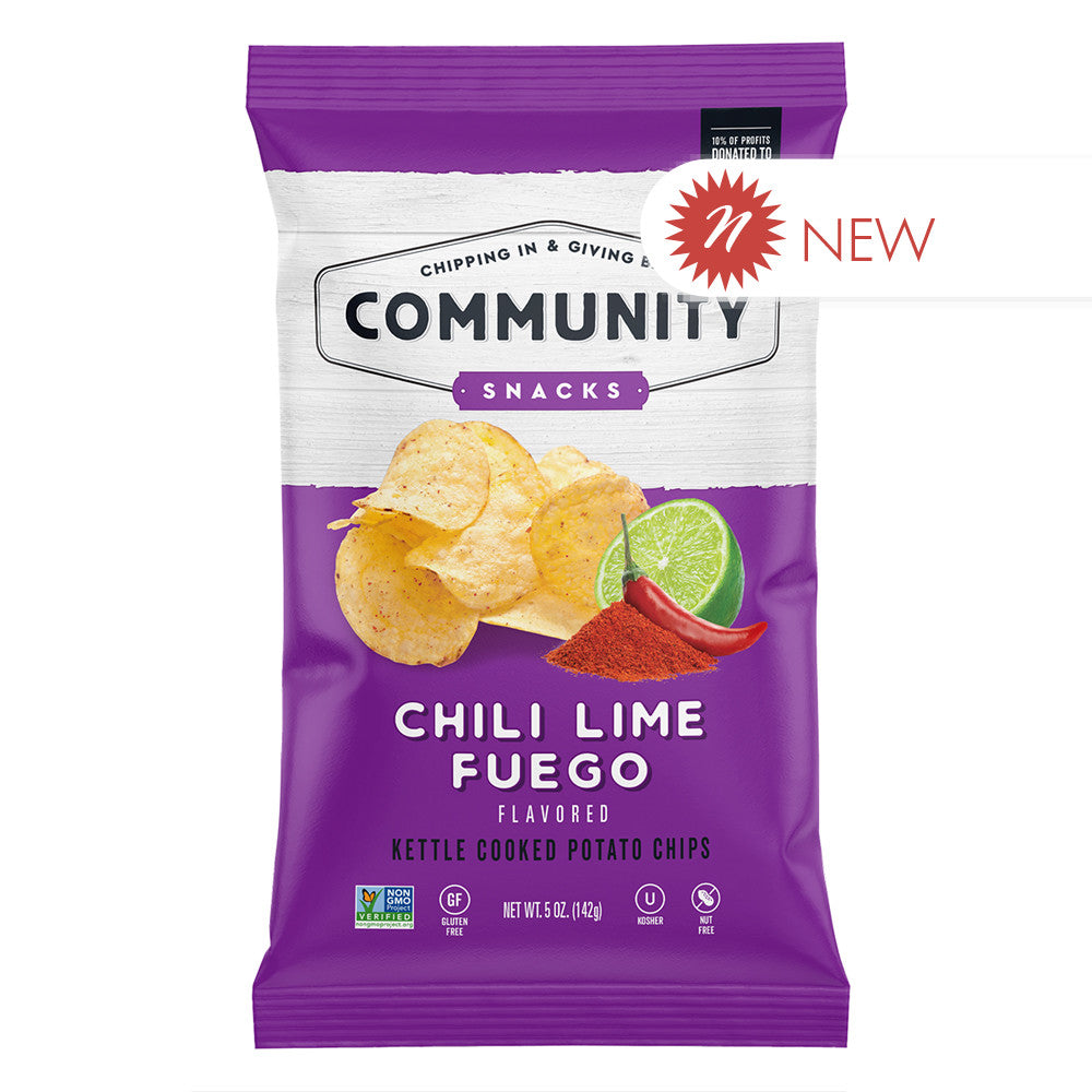 Wholesale Community Snacks - Chili Lime Fuego Chips - 5Oz Bulk