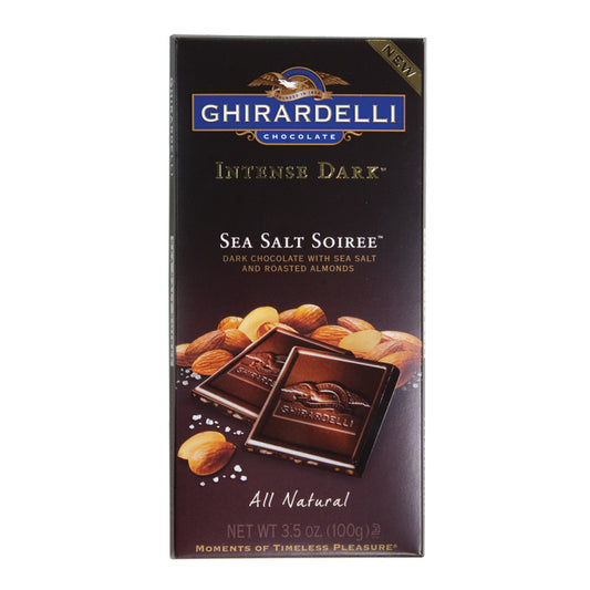 Wholesale Ghirardelli Intense Dark Chocolate Sea Salt Soiree 3.5 Oz Bar- Bulk