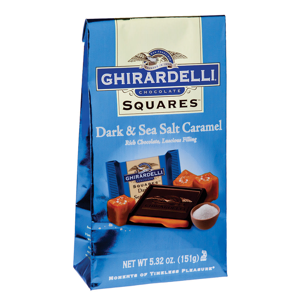 Ghirardelli Dark Chocolate Sea Salt Caramel Squares 5.32 Oz Bag