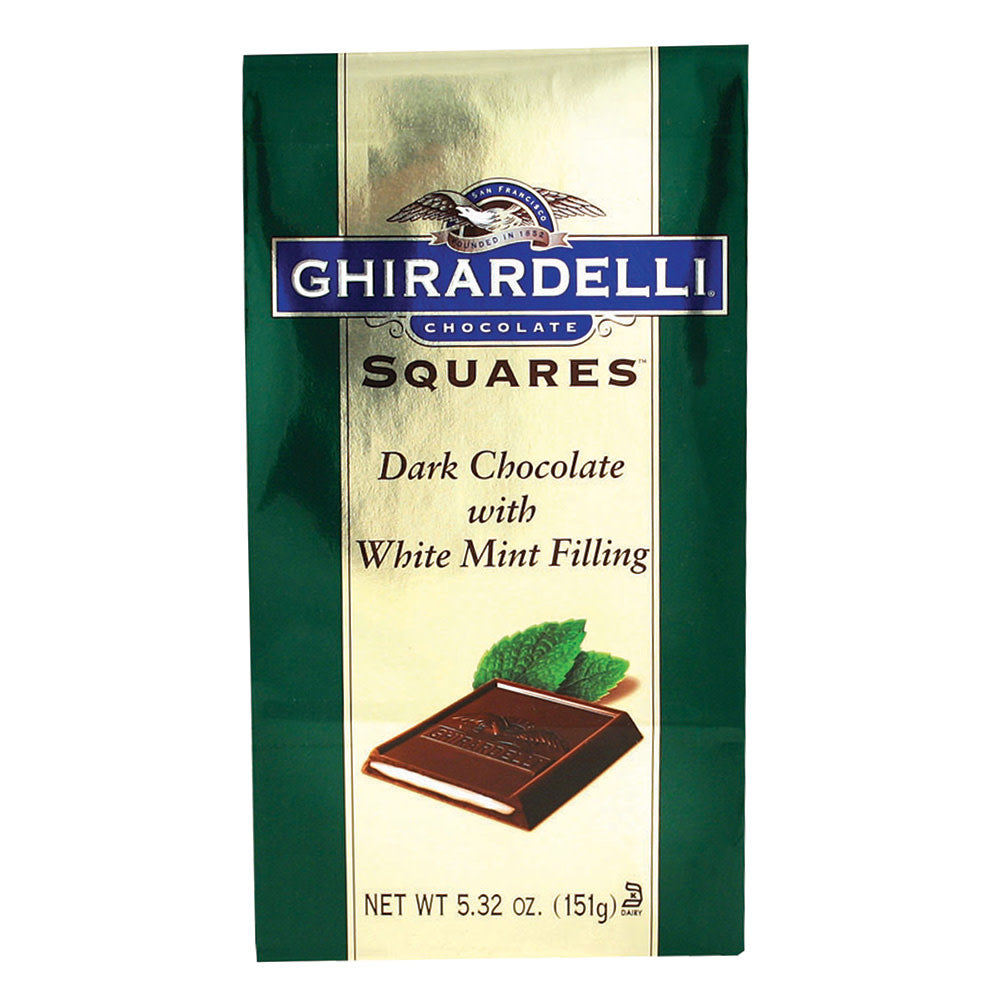 Ghirardelli Dark Chocolate Mint Squares 5.32 Oz Bag