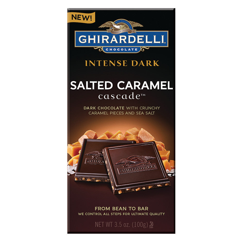 Ghirardelli Intense Dark Chocolate Sea Salt Caramel Cascade 3.5 Oz Bar