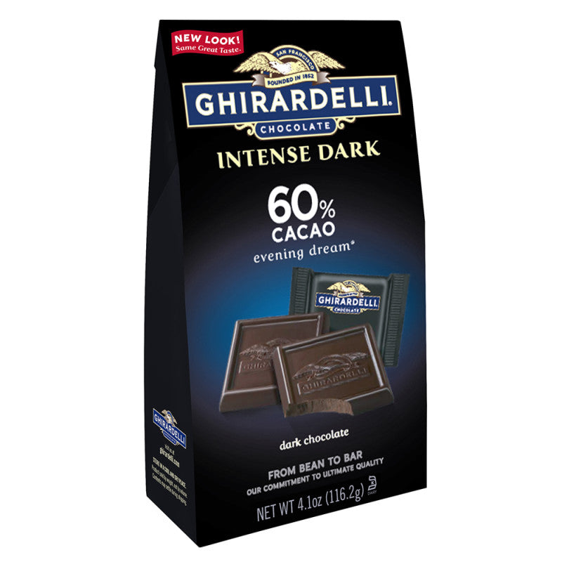 Wholesale Ghirardelli Intense Dark Chocolate 60% Eve Dream Square 4.1 Oz Pouch Bulk