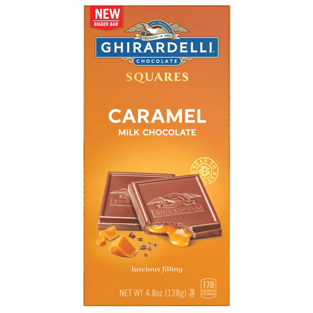Ghirardelli Caramel Milk Chocolate Squares Bar 4.8 Oz