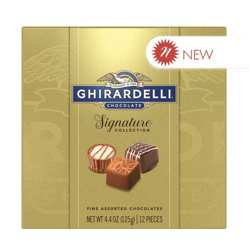 Wholesale Ghirardelli Chocolate Signature Collection Gold Gift Box 4.4Oz Bulk