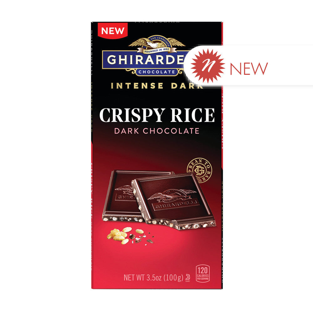 Wholesale Ghirardelli Intense Dark Chocolate Crispy Rice Bar 3.5 Oz- Bulk