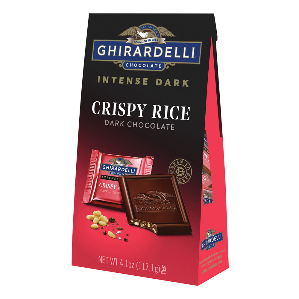 Wholesale Ghirardelli Intense Dark Chocolate Crispy Rice 4.1 Oz Bag Bulk