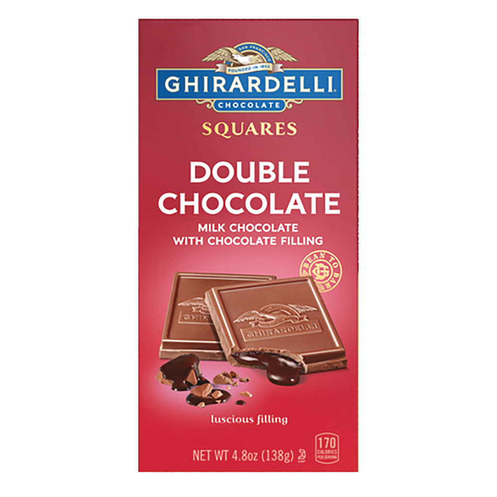 Wholesale Ghirardelli Squares Double Chocolate Milk With Chocolate Filling 4.8 Oz Box Bulk