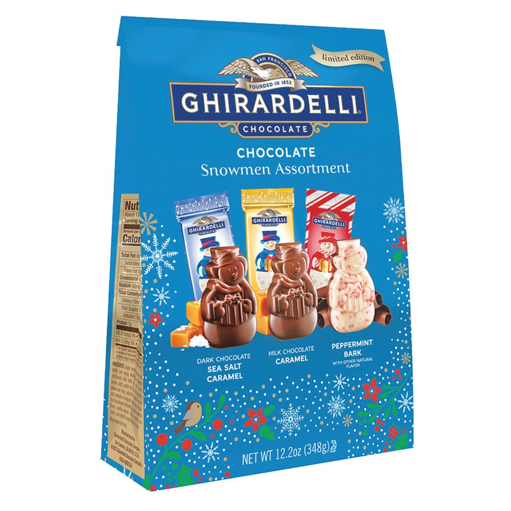 Wholesale Ghirardelli Assorted Chocolate Snowman 12.2 Oz Xl Bag Bulk