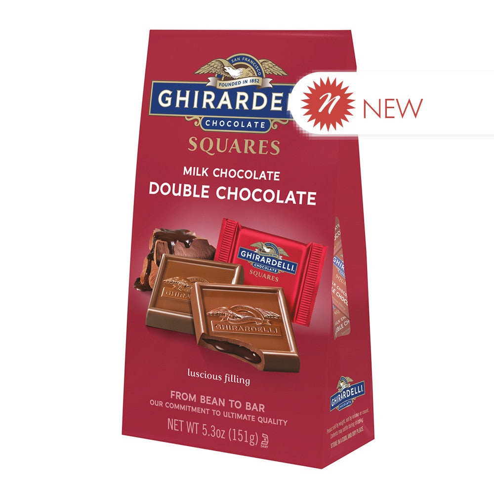 Wholesale Ghirardelli Milk Chocolate Double Chocolate Squares 5.3 Oz Bag Bulk