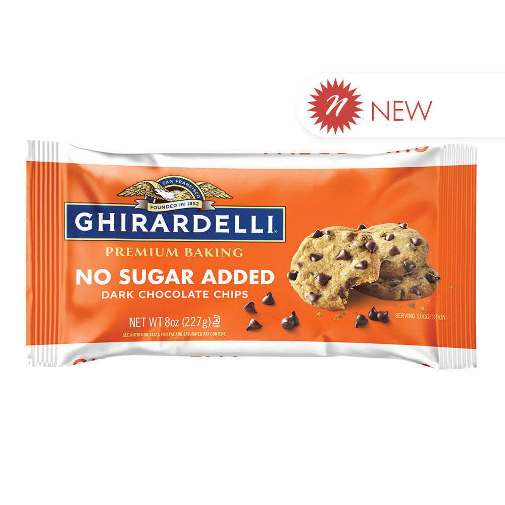 Wholesale Ghirardelli - No Sugar Added Dark Chocolate Chips - 8Oz Bulk