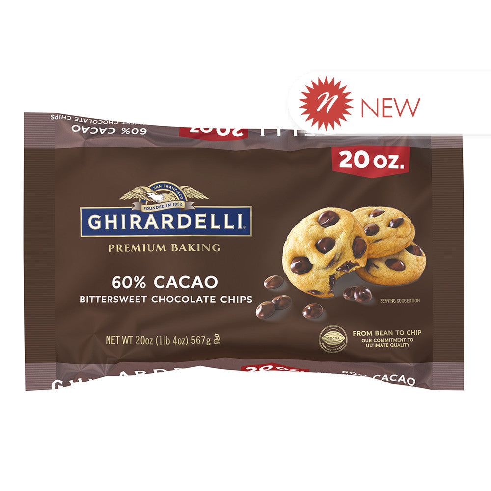 Wholesale Ghirardelli - 60% Cacao Bittersw Chocolate Chips - 20Oz Bulk