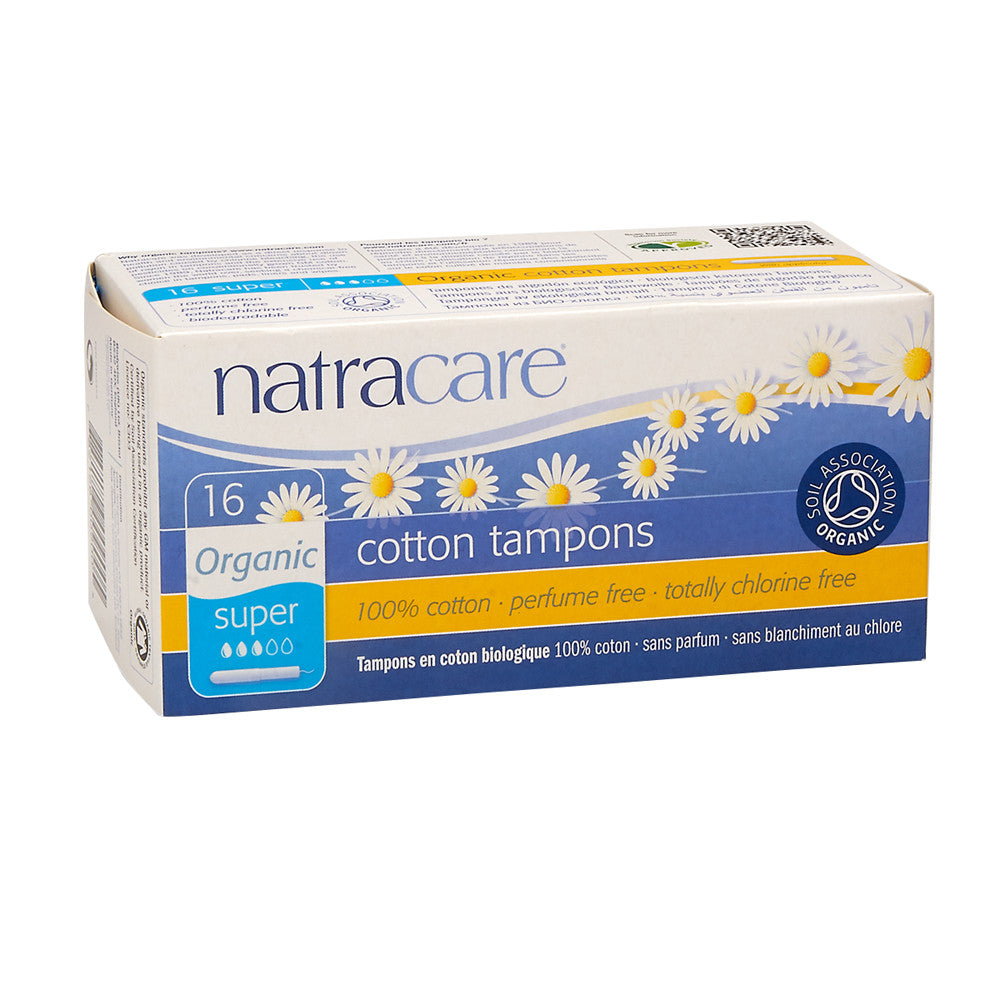 Natracare Organic Super Tampons Applicator Style Box