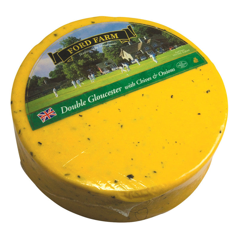 Wholesale Ford Farm Double Gloucester With Chives And Onions 5.3 Lbs Bulk