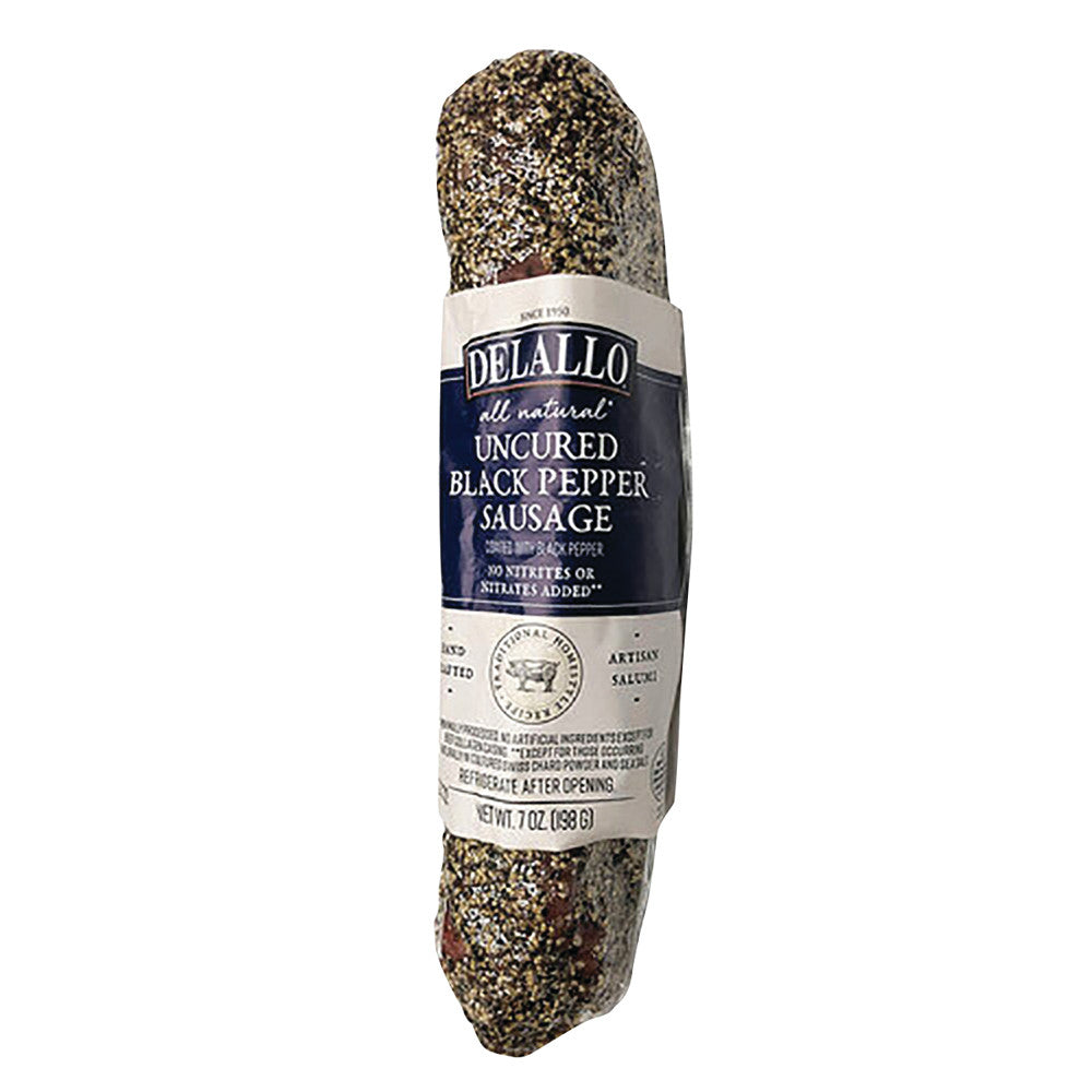 Delallo Black Pepper Dry Sausage 7 Oz