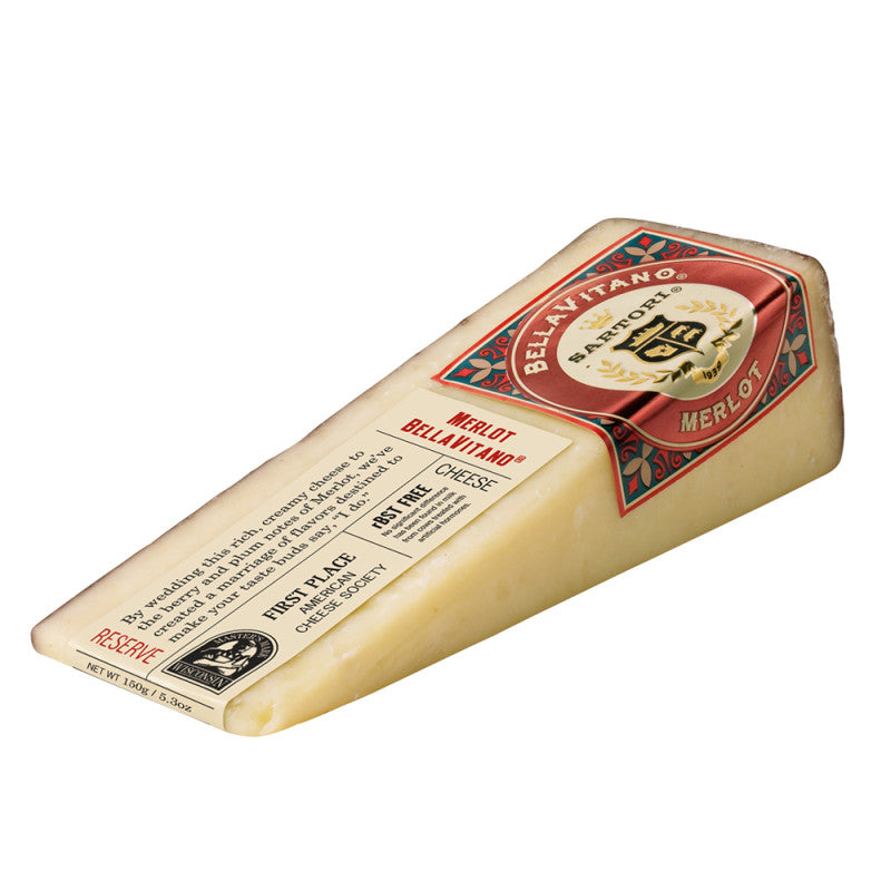 Wholesale Sartori Merlot Bellavitano Cheese 5.3 Oz Wedge- Bulk