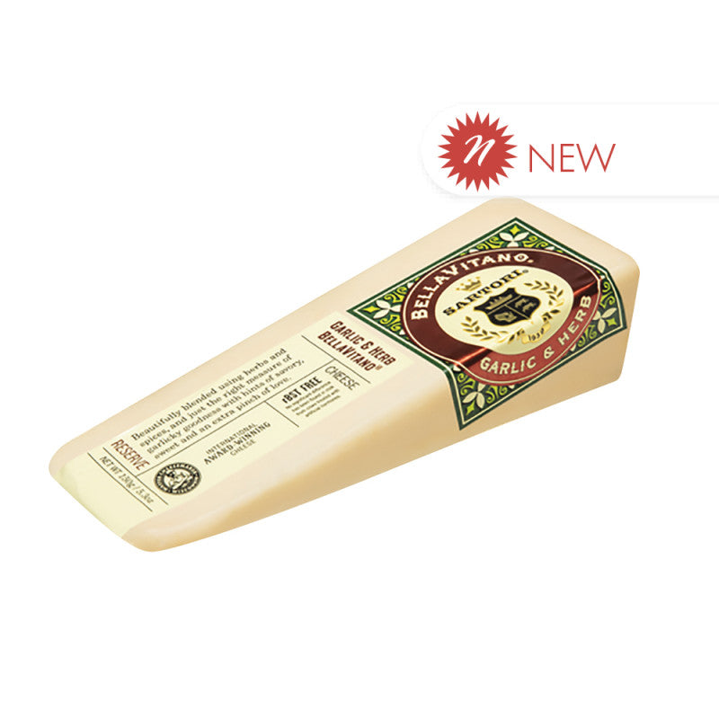Wholesale Sartori Bellavitano Garlic Herb 5.3 Oz Wedge- Bulk