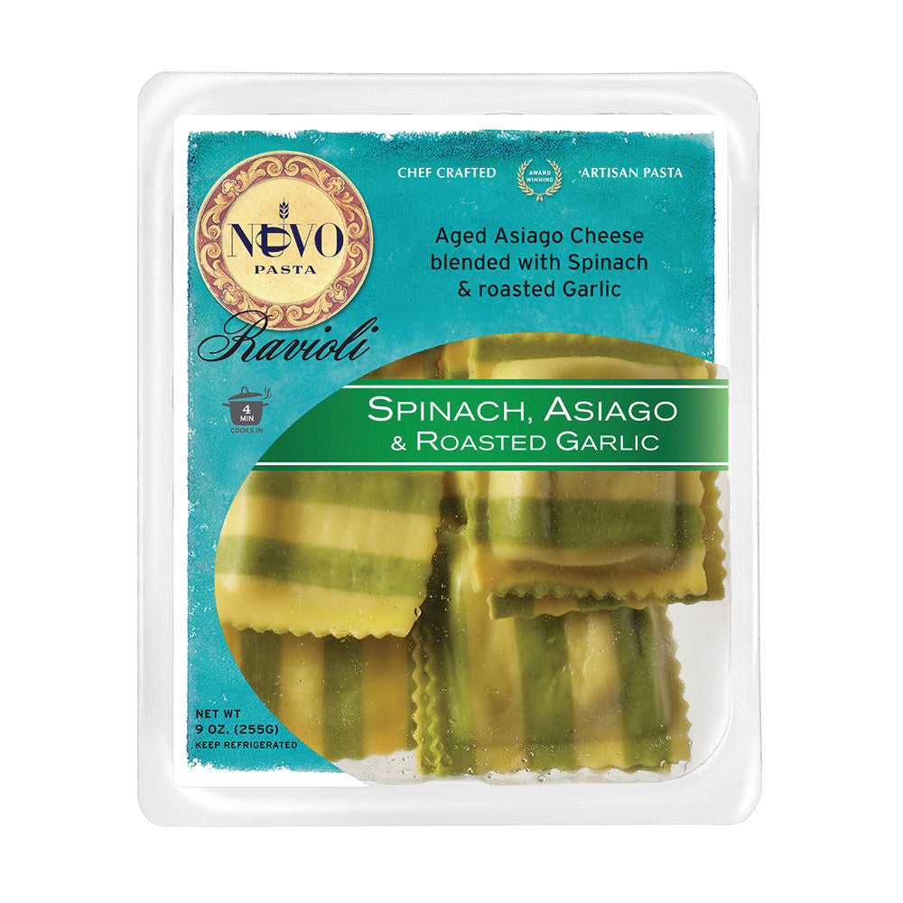 Nuovo Spinach Asiago And Roasted Garlic Ravioli Pasta 9 Oz