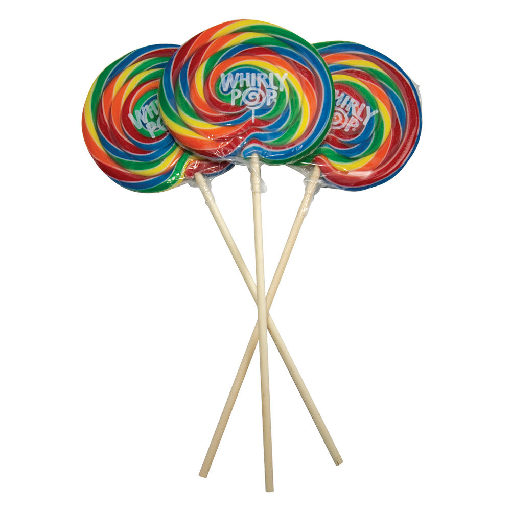 Wholesale Whirly Pops Rainbow Colors 5.25 Inch 6 Oz-36ct Case Bulk