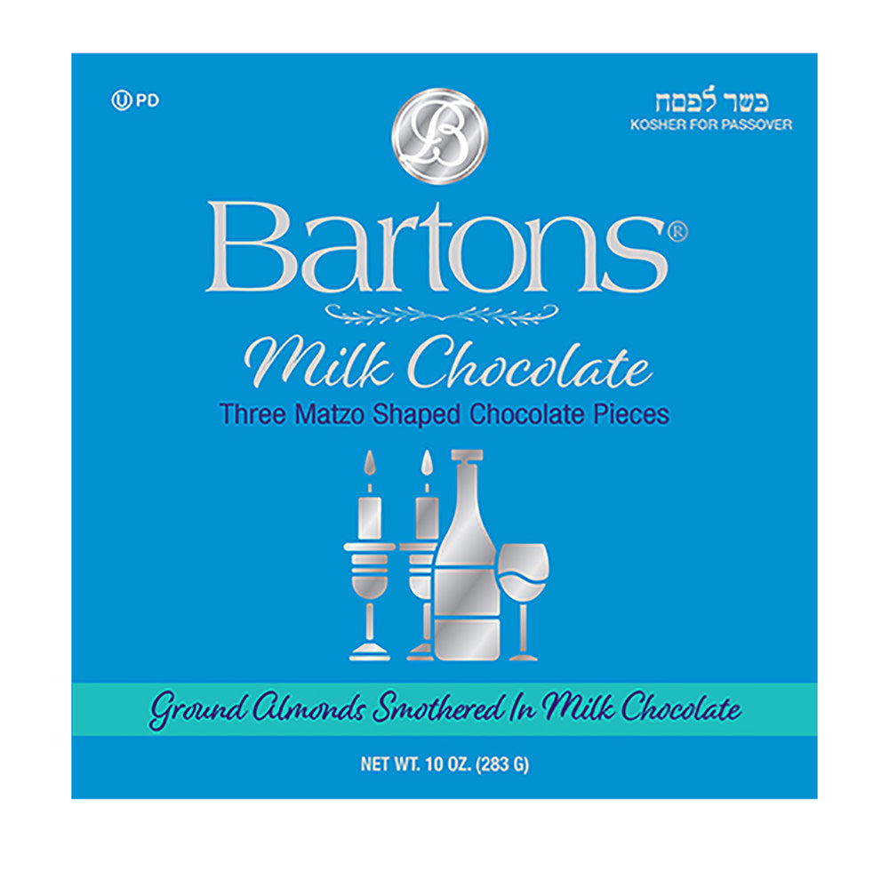 Bartons Kosher For Passover Milk Chocolate Almond Matzo 10 Oz