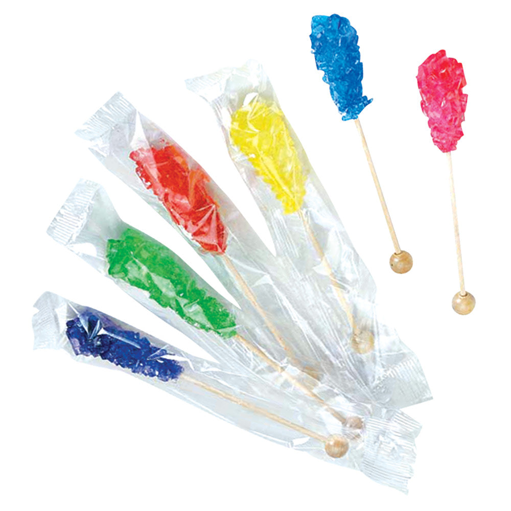 Wholesale Dryden And Palmer Assorted Wrapped Rock Candy Sticks- Bulk