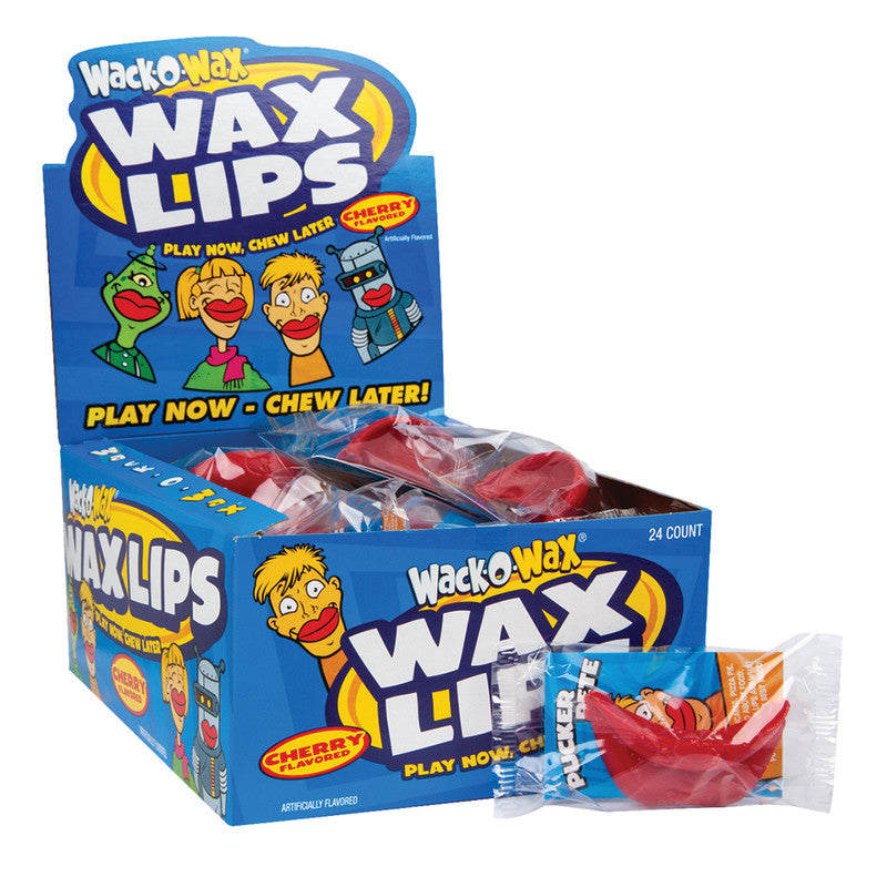 Wholesale Wack-O-Wax Wax Lips Cherry Flavored 0.04 Oz- Bulk