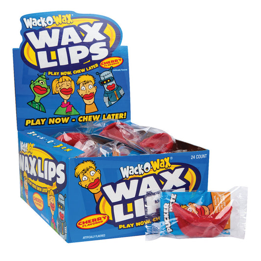 Wholesale Wack-O-Wax Wax Lips Cherry Flavored 0.04 Oz- Bulk