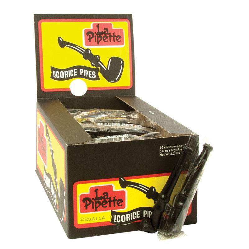 Wholesale La Pipette Candy Pipes Black Licorice- Bulk