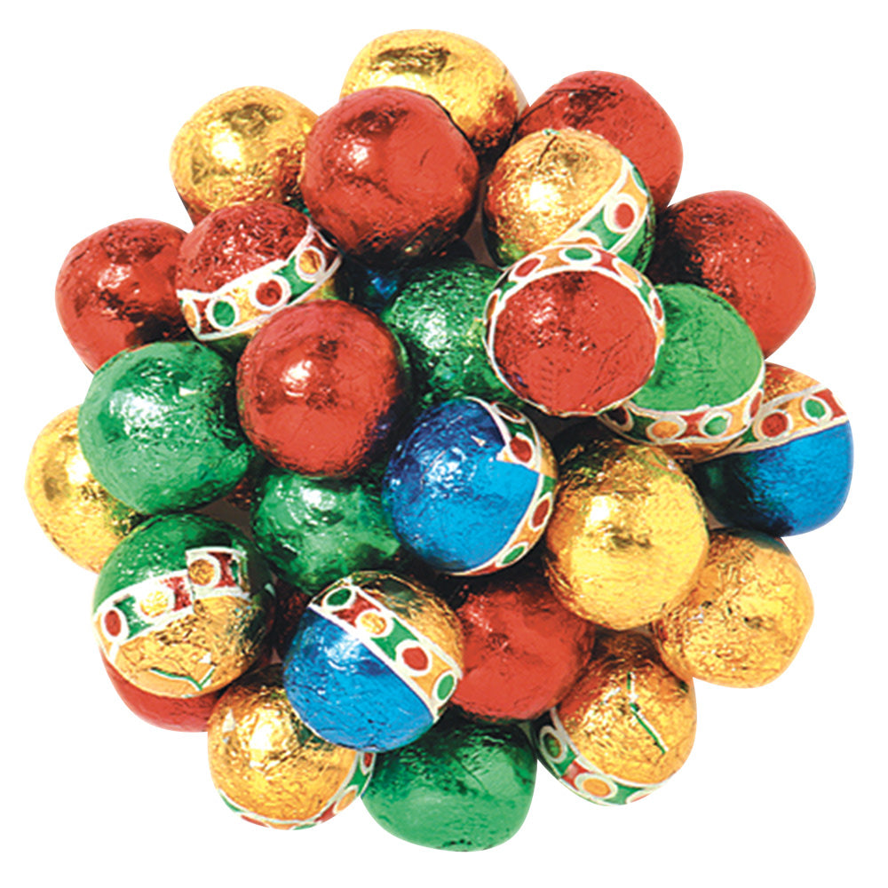 Wholesale Madelaine Milk Chocolate Christmas Foiled Balls- Bulk