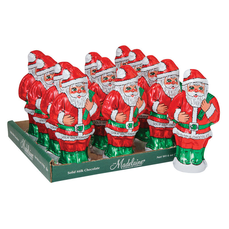 Wholesale Madelaine Milk Chocolate Foiled Solid Santa 6 Oz- Bulk
