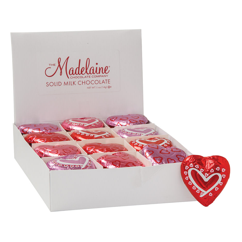Wholesale Madelaine Valentine Chocolate Flower Heart 0.5 Oz- Bulk
