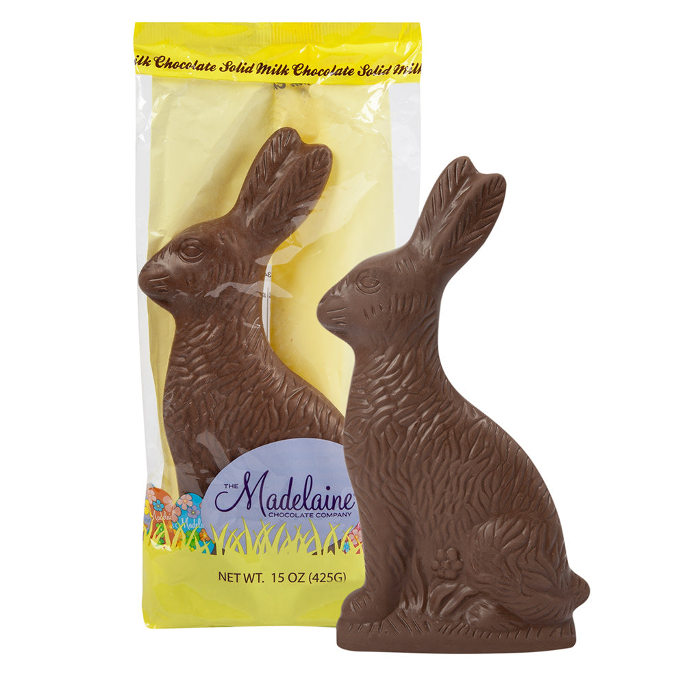 Wholesale Madelaine Solid Milk Chocolate Sitting Rabbit 15 Oz-12ct Case Bulk