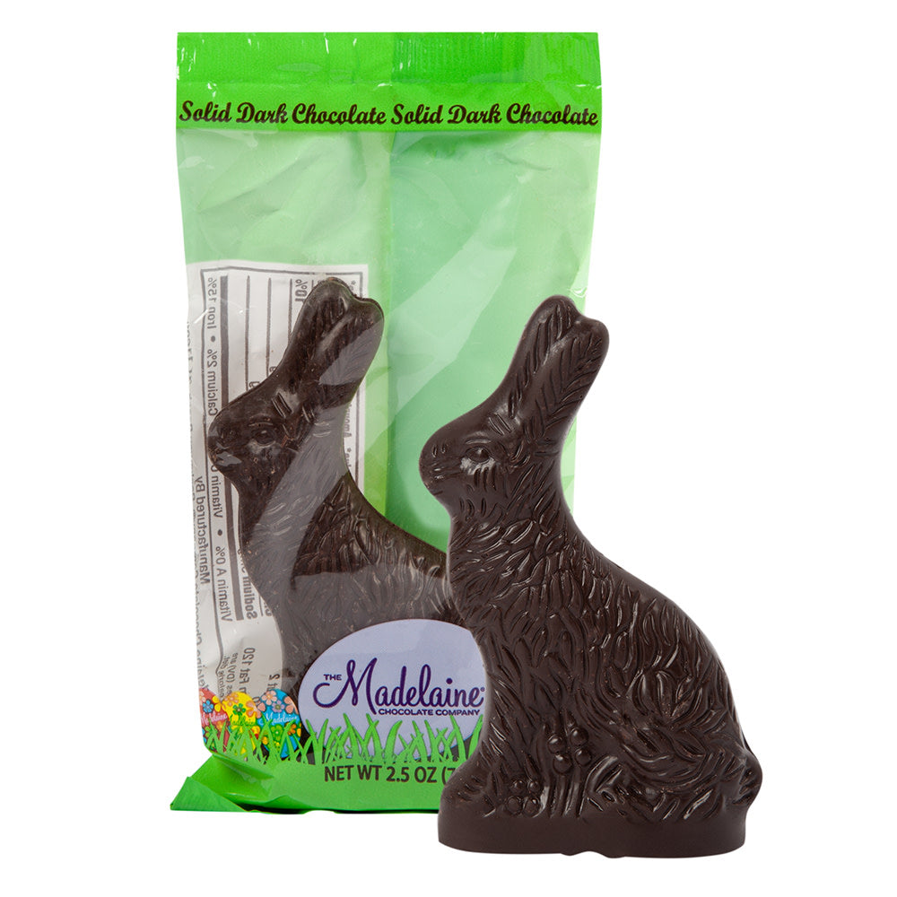 Wholesale Madelaine Solid Dark Chocolate Sitting Rabbit 2.5 Oz-48ct Case Bulk