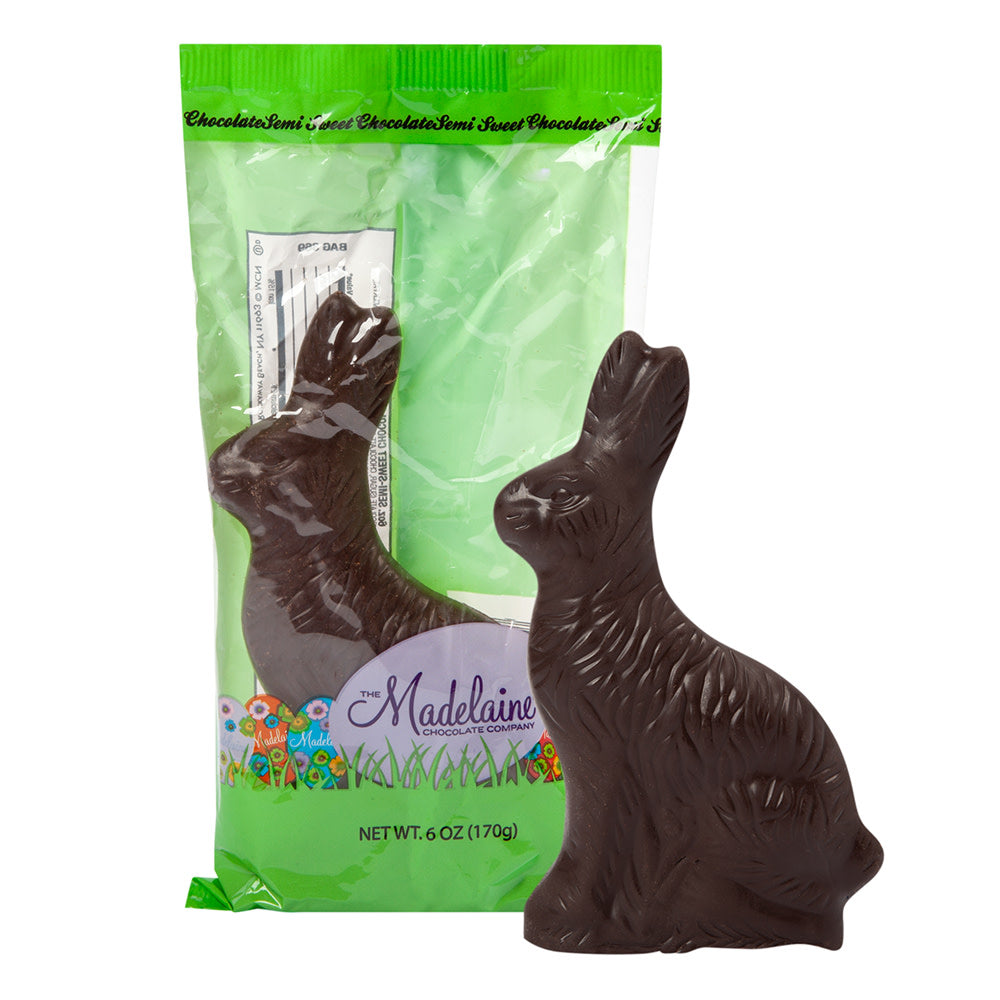 Wholesale Madelaine Solid Dark Chocolate Sitting Rabbit 6 Oz-48ct Case Bulk