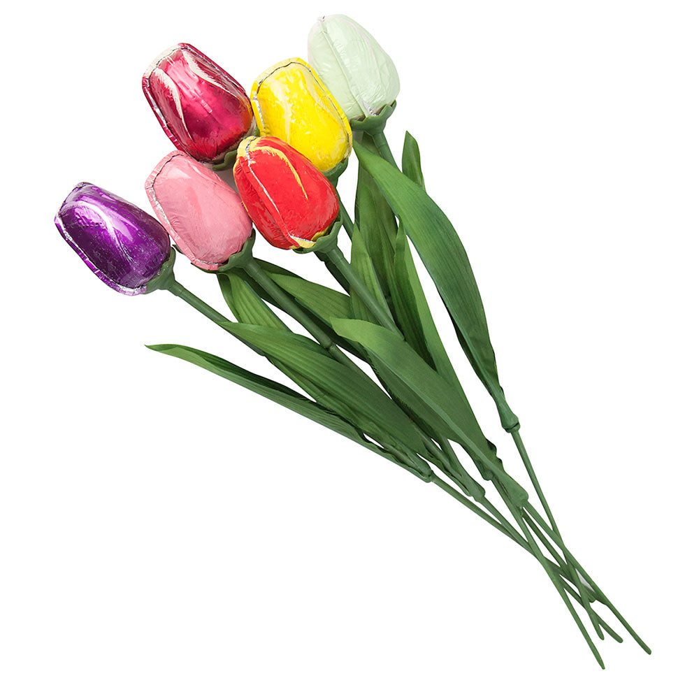 Wholesale Madelaine Milk Chocolate Foiled Tulips 0.75 Oz- Bulk