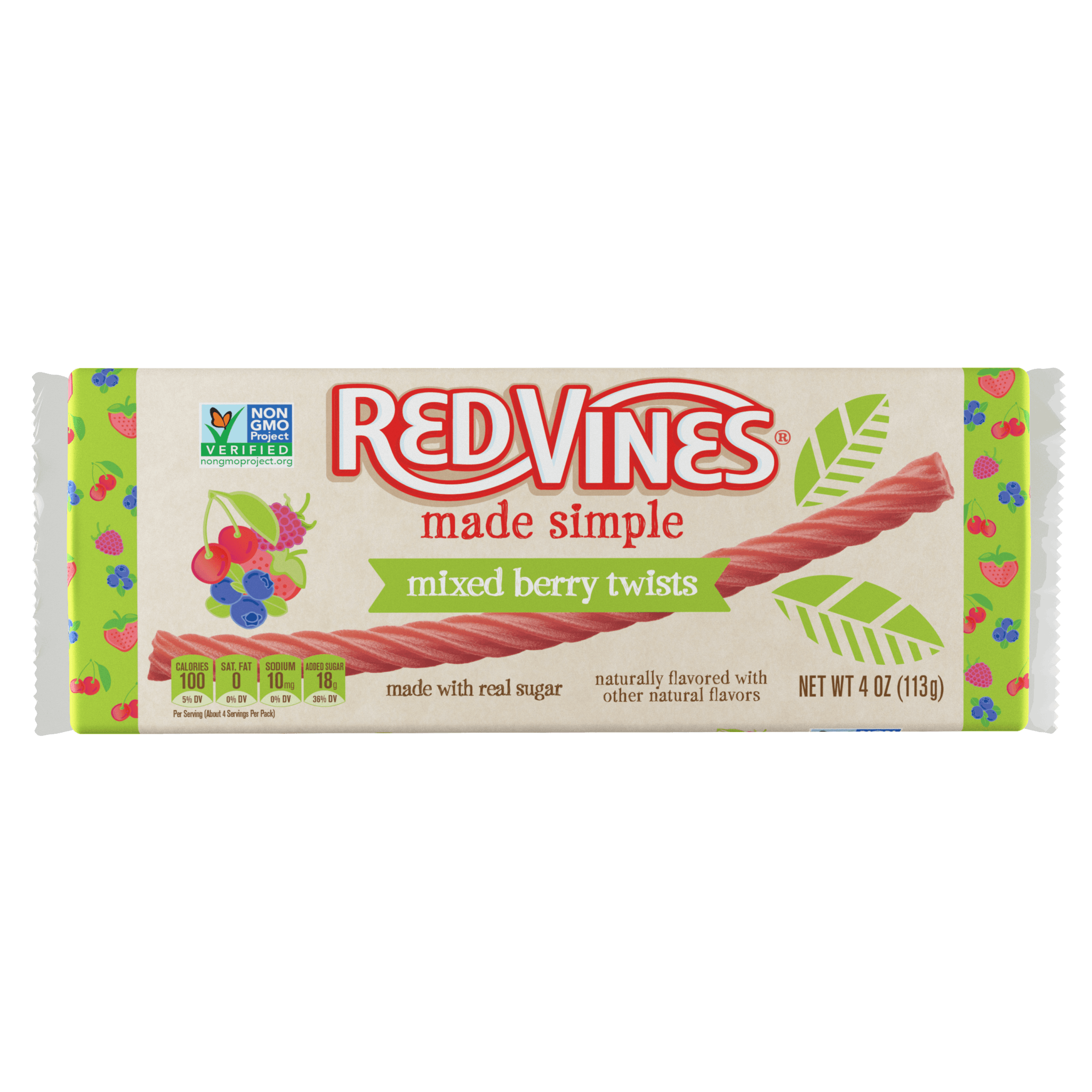 Wholesale Made Simple Berry Licorice Twists, Trays, 4/9/4oz Bulk