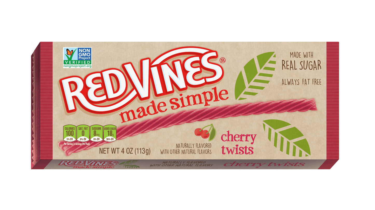 Wholesale RED VINES® Made Simple Cherry Licorice Twists, 12/4 oz- Bulk