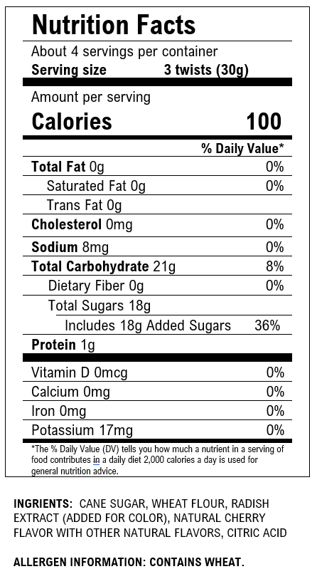 Wholesale RED VINES® Made Simple Cherry Licorice Twists, 12/4 oz- Bulk