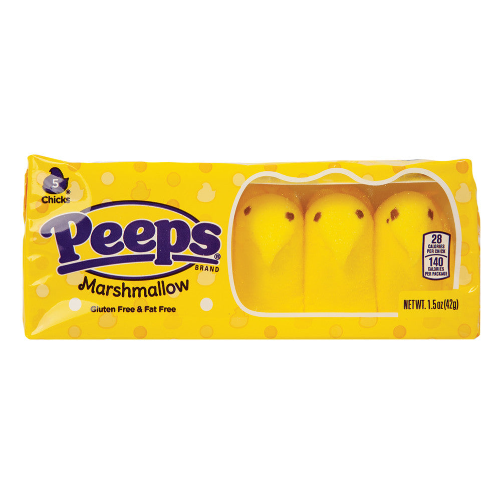 Peeps Yellow Chicks 5 Pc 1.5 Oz Tray