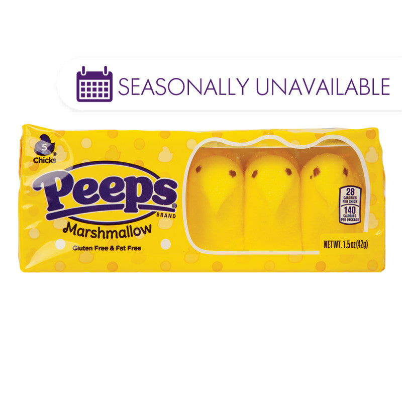 Wholesale Peeps Yellow Chicks 5 Pc 1.5 Oz Tray Bulk
