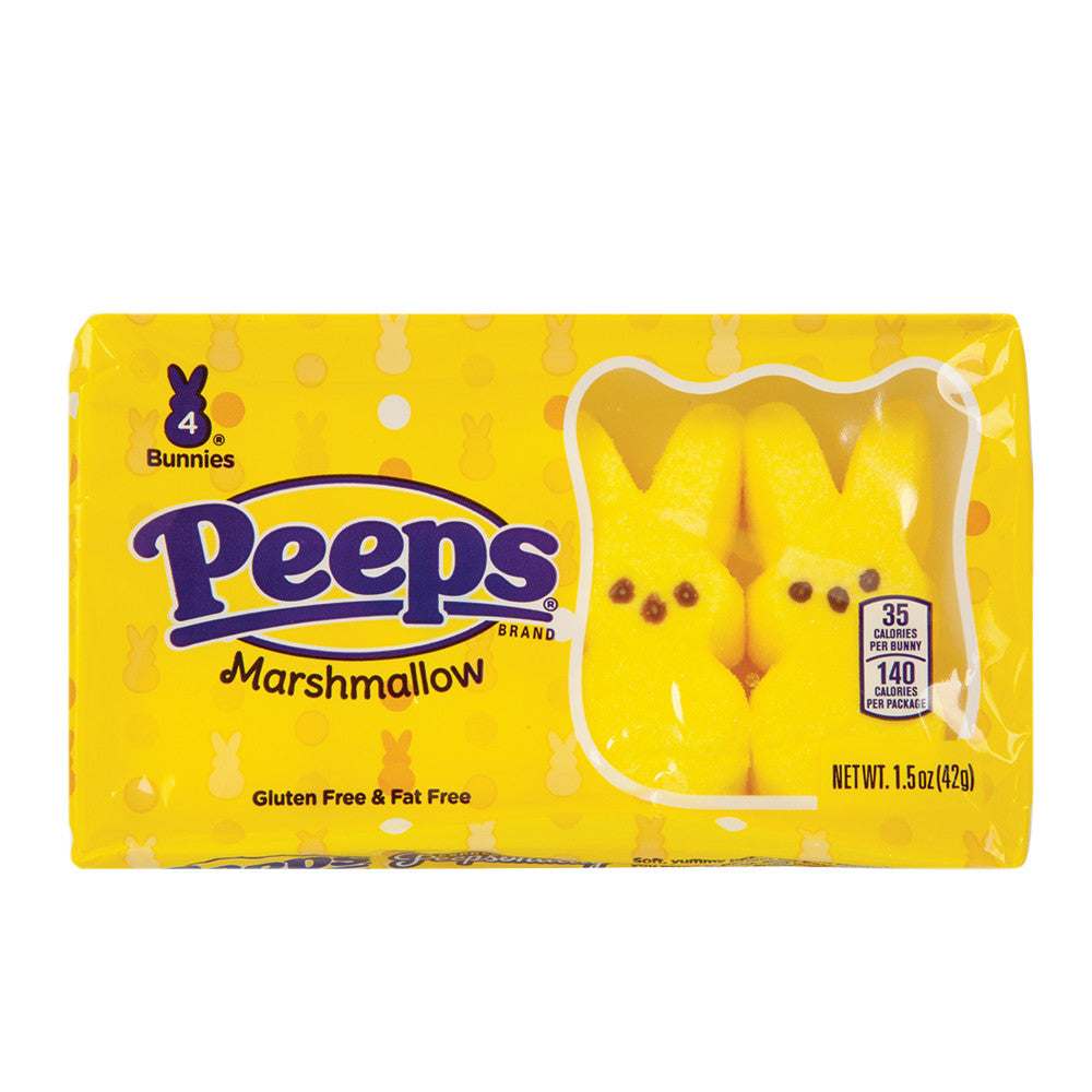 Peeps Yellow Bunnies 4 Pc 1.5 Oz Tray